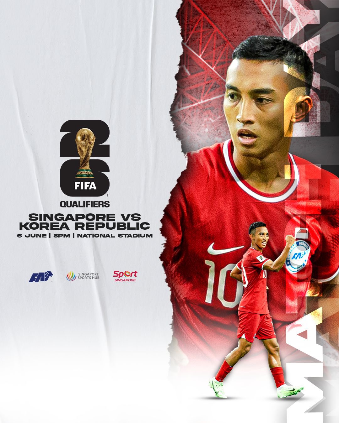 新加坡对阵韩国，观看现场足球比赛，2026 年世界杯预选赛，亚洲区，2024 年 6 月 6 日。