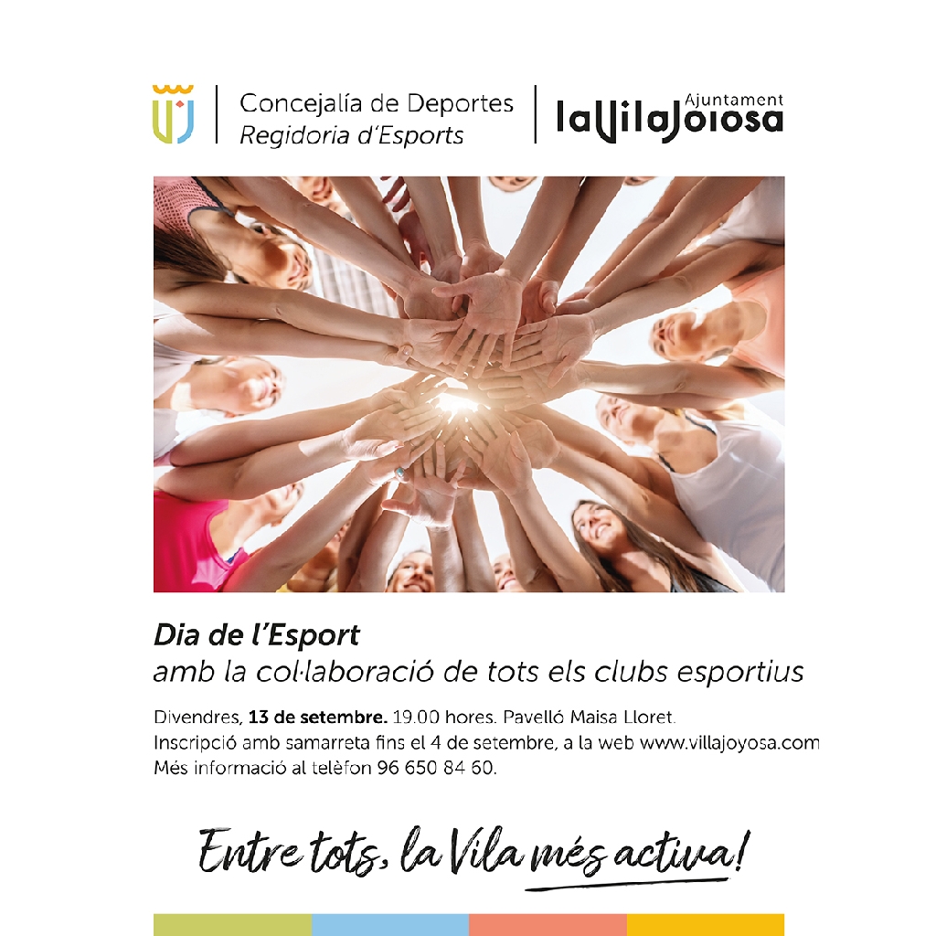 La Vila Joiosa - 新闻：体育委员会将于 9 月 13 日在 Maisa Lloret 体育中心与所有体育俱乐部一起庆祝运动日